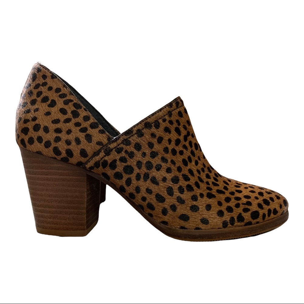 Gianni Bini Horsehair Drive in Cheetah Booties Half Boots Brown Black SZ 6